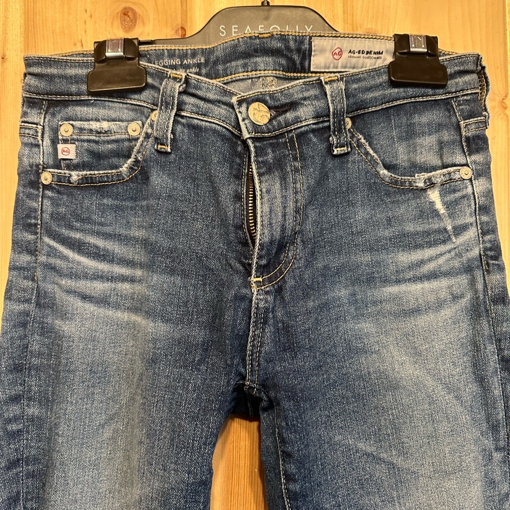 AG Super Skinny Ankle Blue Denim Jeans - Picture 3 of 9